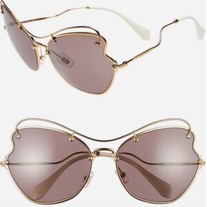 miu miu 65mm butterfly sunglasses